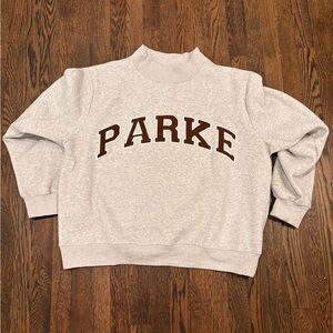 Parke Heather Gray Sweatshirt with Brown Lettering
